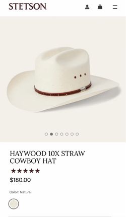Stetson Haywood 10X Straw Cowboy Hat 7 3/8