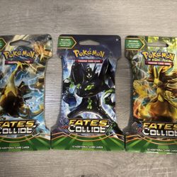 Pokemon 2016 XY Fates Collide Sleeved Booster Pack (x3)