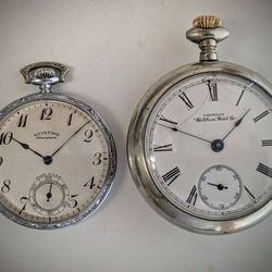 2 old antique pocket watches. Price is for BOTH! 

1) Keystone Standard 15 Jewels Pocket Watch. 

2) 1885-86 American Waltham 