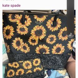 Kate Spade Sunflower Tote And Wallet Set