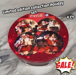Christmas Coca Cola Holiday Portraits Set Of 4 Stoneware Salad Plates Sakura Box