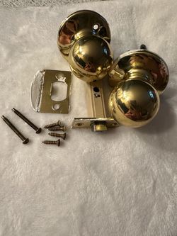 Brass Ball Door Knob Set with Hardware