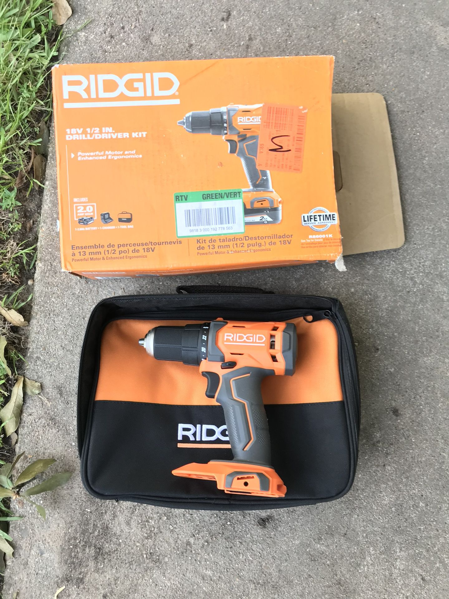 RIDGID 18v DRILL (Tool Only)