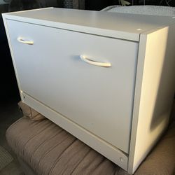 White Wooden Storage Organizer For Shoes And Heels