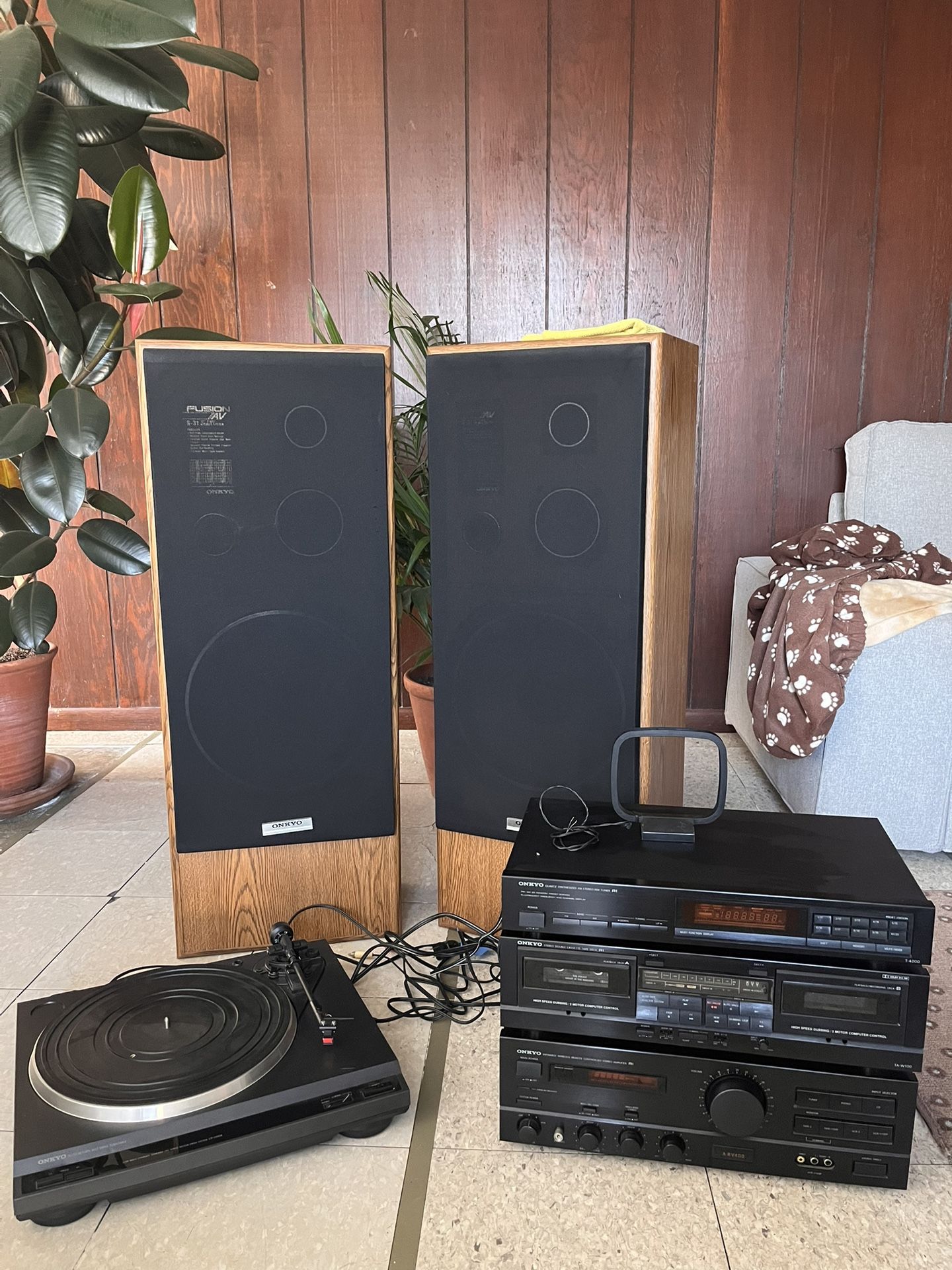 Onkyo Speakers -Amp - Tape Deck - Stereo