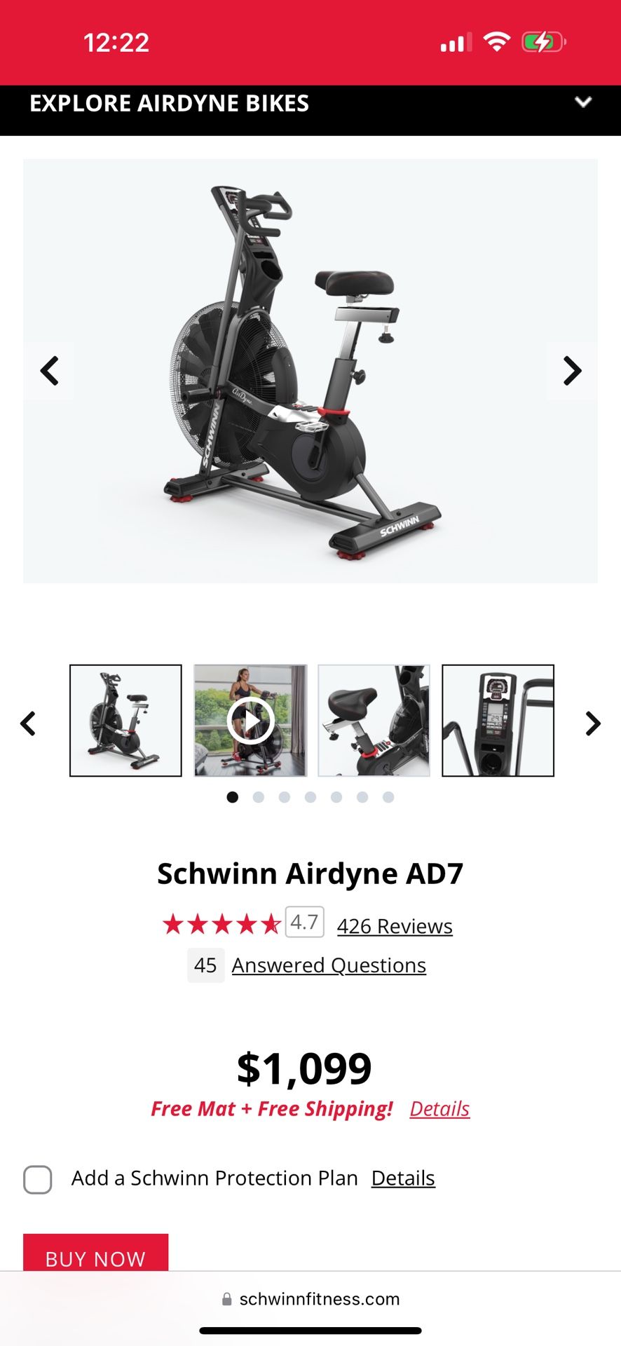 Schwinn Airdyne AD7 Exercise Bike 