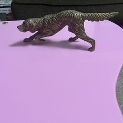 Vintage brass Irish Setter on Point