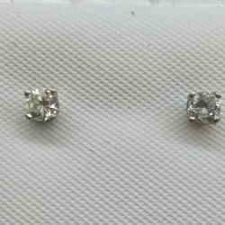 Diamond Stud Earrings 14k White Gold