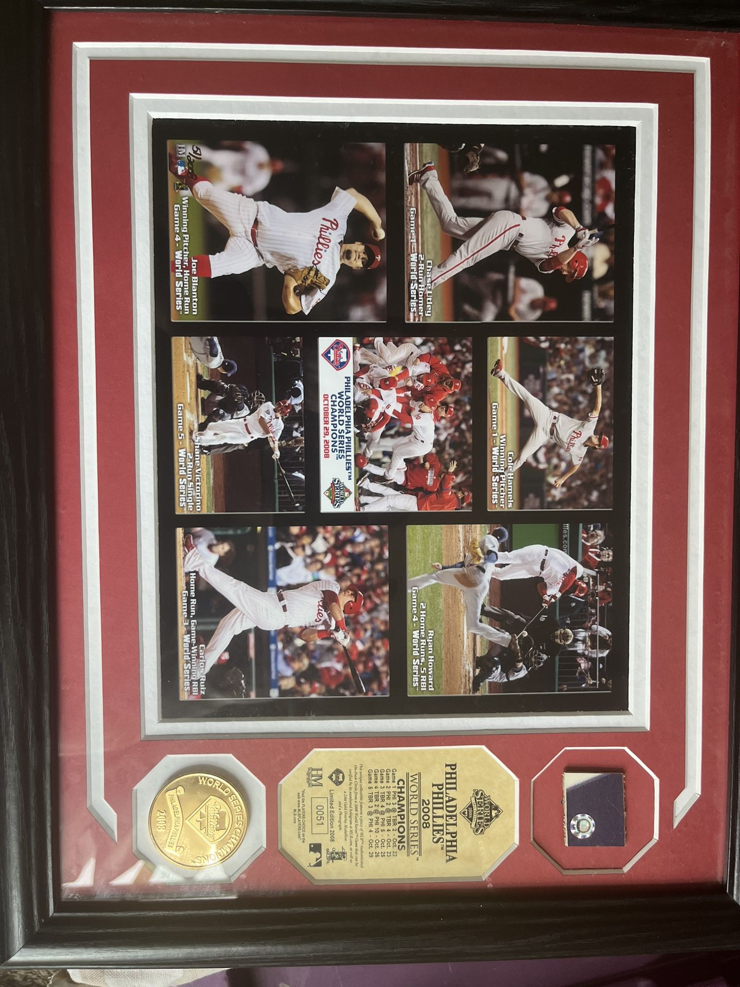 Philadelphia Phillies Highland Mint Limited Edition Picture Including Gold Played Minted Coin 