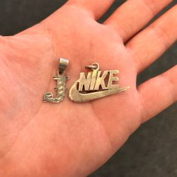Vintage Nike And J  Sterling Silver Pendants