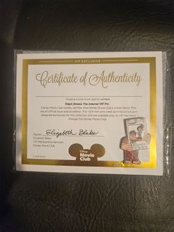 Disneys Wreck It Ralph pin with certificate