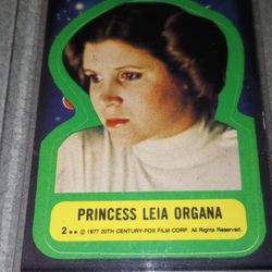 1977 Topps Star Wars Sticker Princess Leia Organa