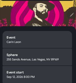 Carin Leon Sphere Las Vegas Ticket