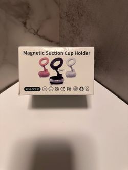 Magnetic Suction Cup Phone Holder – 360° Adjustable – New