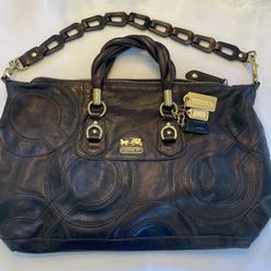 Large All Leather Coach Handbag