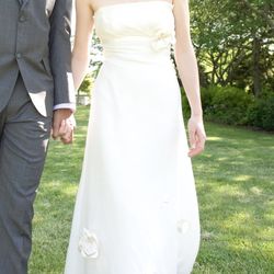 Floral organic silk wedding dress