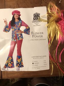 Groovy 70’s Girl Flower Power Halloween Costume size medium