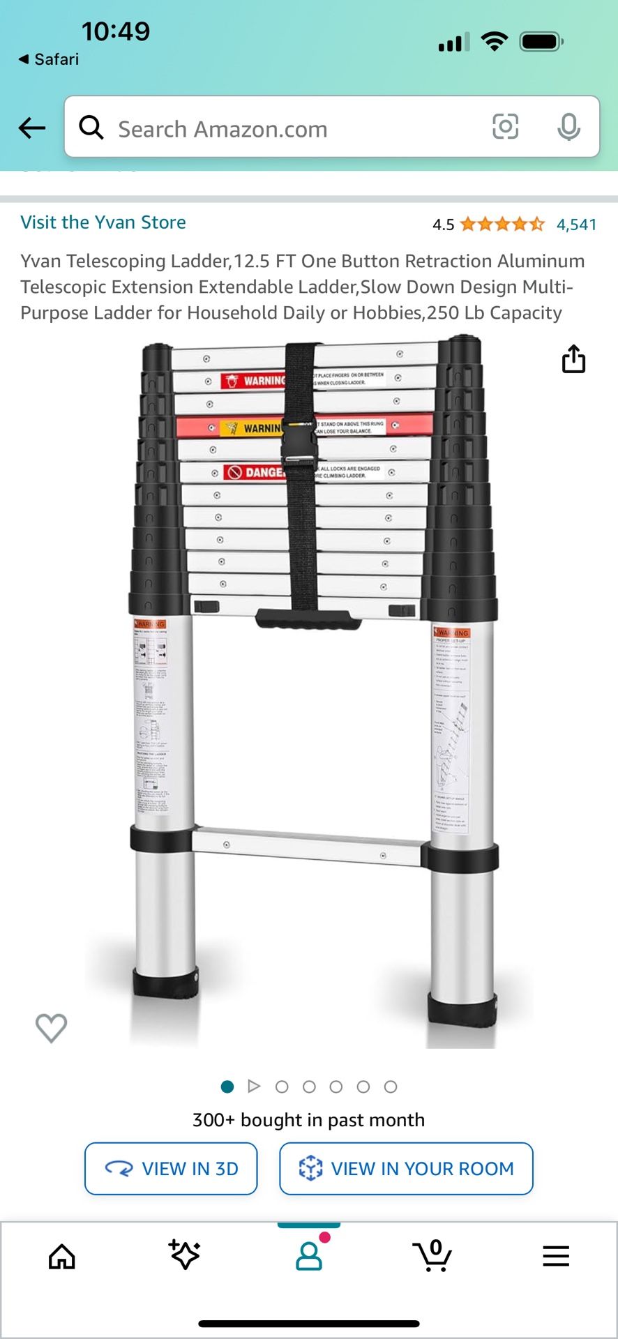 Telescopic 12 foot ladder