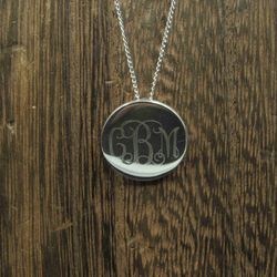 24 Inch Sterling Silver CBM Initials Pendant Necklace