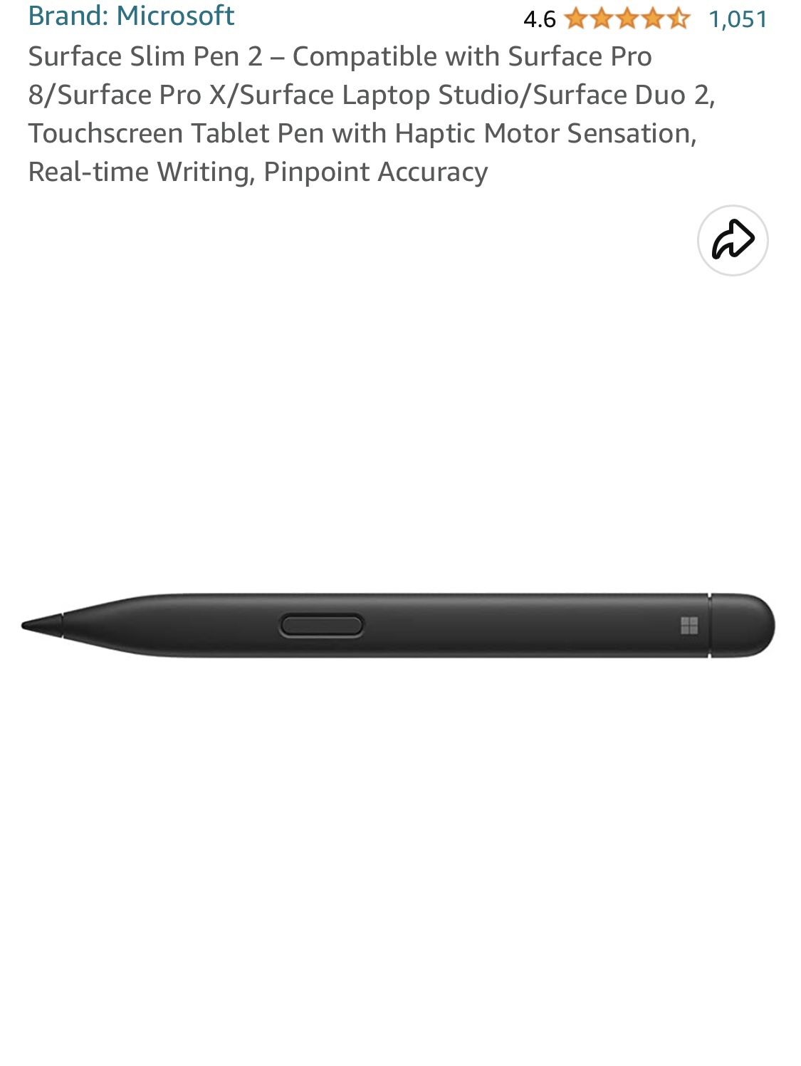 Microsoft Slim Pen 2 Matt Black