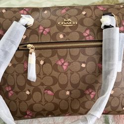 Coach Butterflies Signature Gallery Tote Handbag