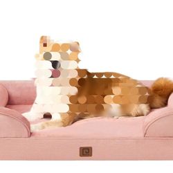 EHEYCIGA Orthopedic Dog Beds for Large Dogs,Pink