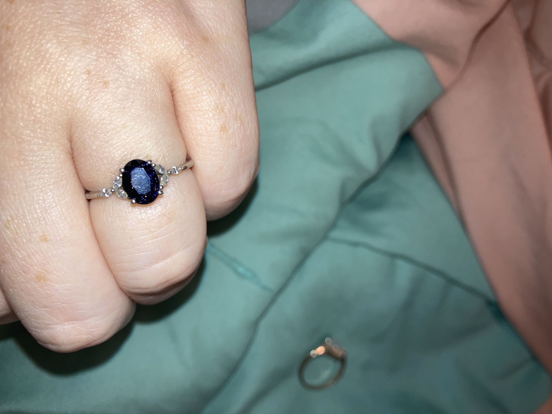 size 9 blue sandstone ring