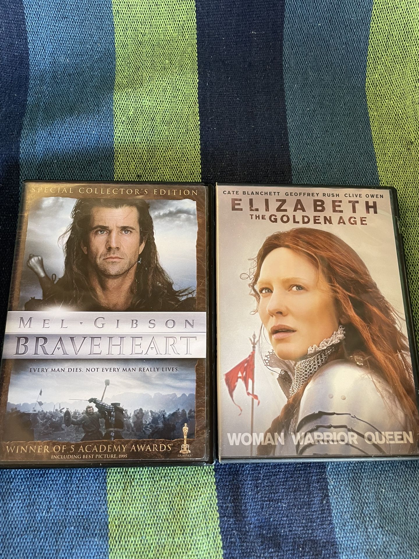 🎬 Historical Drama DVD Bundle – Braveheart & Elizabeth: The Golden Age – Epic Royalty Collection - $5