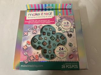 Make It Real Clover the Top - 28 pc DIY Jewelry Set, Jewelry Making & Beading Kits for Kids Ages 8+
