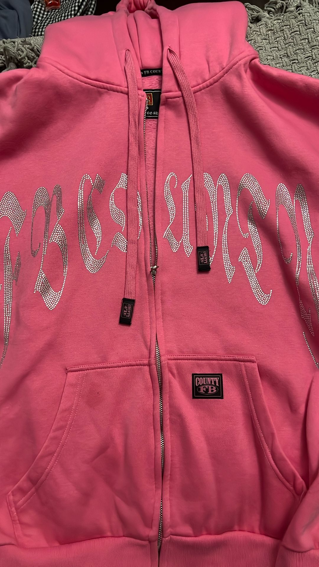 FB County Rhinestone Pink Hoodie