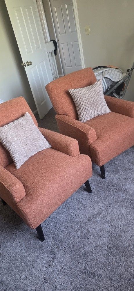 2 armchairs, orange Color