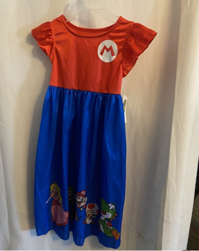 Mario Brothers Dress For Girl Size XS 4-5 