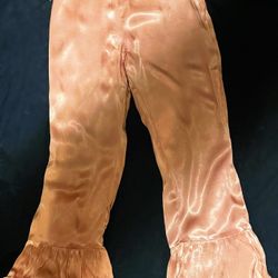 Pink Silk Cropped Pants