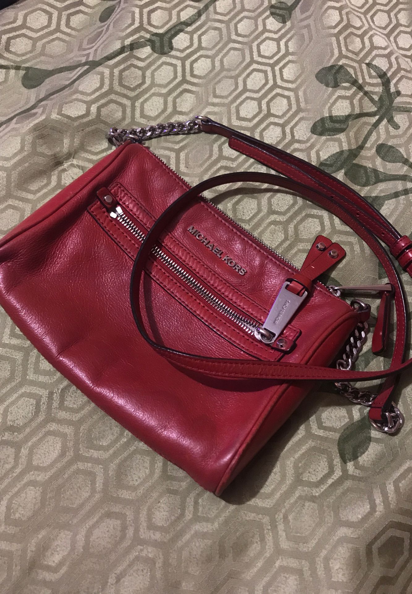 Michael Kors red leather purse