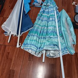 2 Oversized Beach Umbrellas 