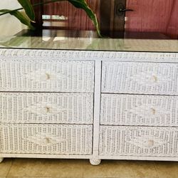 Used white wicker dresser for sale discount