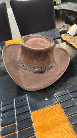 Brown suede western-Style cowboy hat. Vintage Bailey U-Rollit.