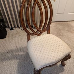 Carved Wood Accent Chair (Armless)