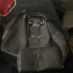 Black Purse With Wallet Used