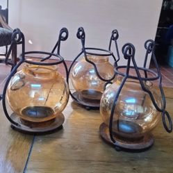 Wrought Iron Candle Holders 