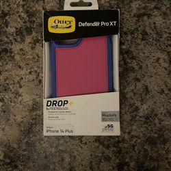 OtterBox Defender for iPhone 14 Plus, MagSafe, Blooming Lotus Pink 