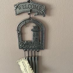 Welcome Metal Wind Chimes  New With Tag 