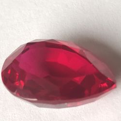 34 Ct Mogok Ruby Pear Cut Faceted  Heated Gemstone For Pendant Jewelry 