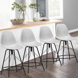 Beautiful Brand New Swivel White Barstools 30”