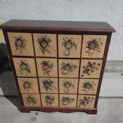 20: X 19" Wooden Storage Chest With 16 Drawers 