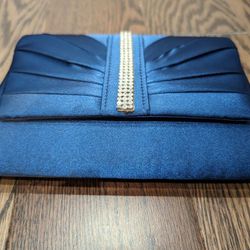 Blue Satin Evening Purse