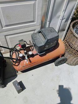 Sears Craftsman air compressor, with similar models featuring 3 or 4 HP motors and 15 to 25-gallon tanks.