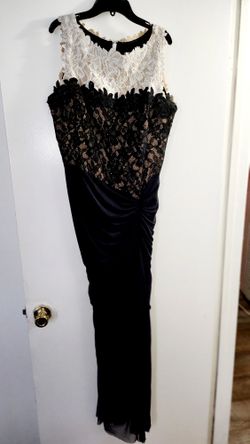 Cache Long Evening Gown Black And Ivory 