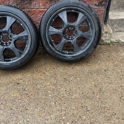 20' Inch Black Rims With Used Tires 4