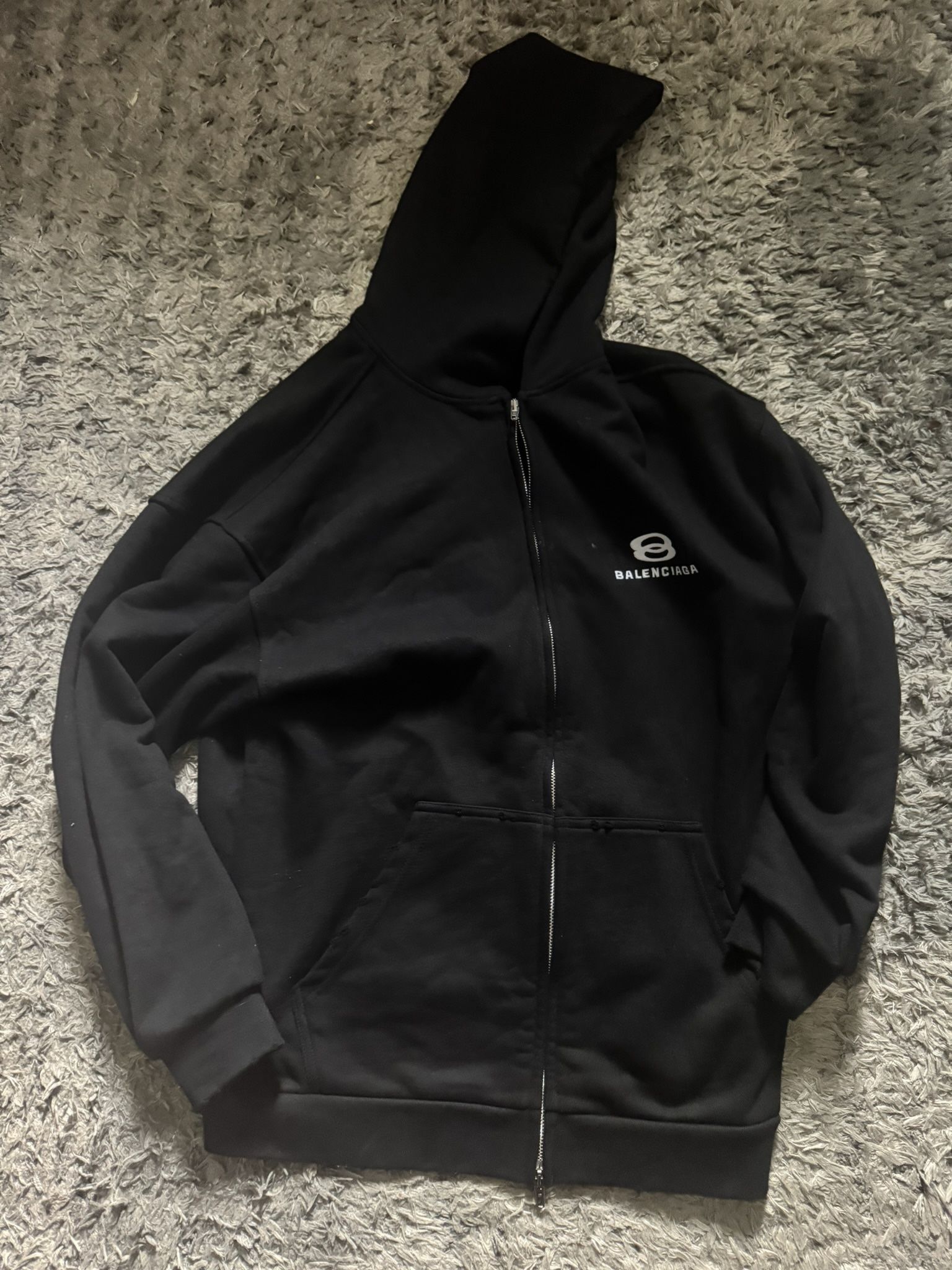 balenciaga black zip hoodie 